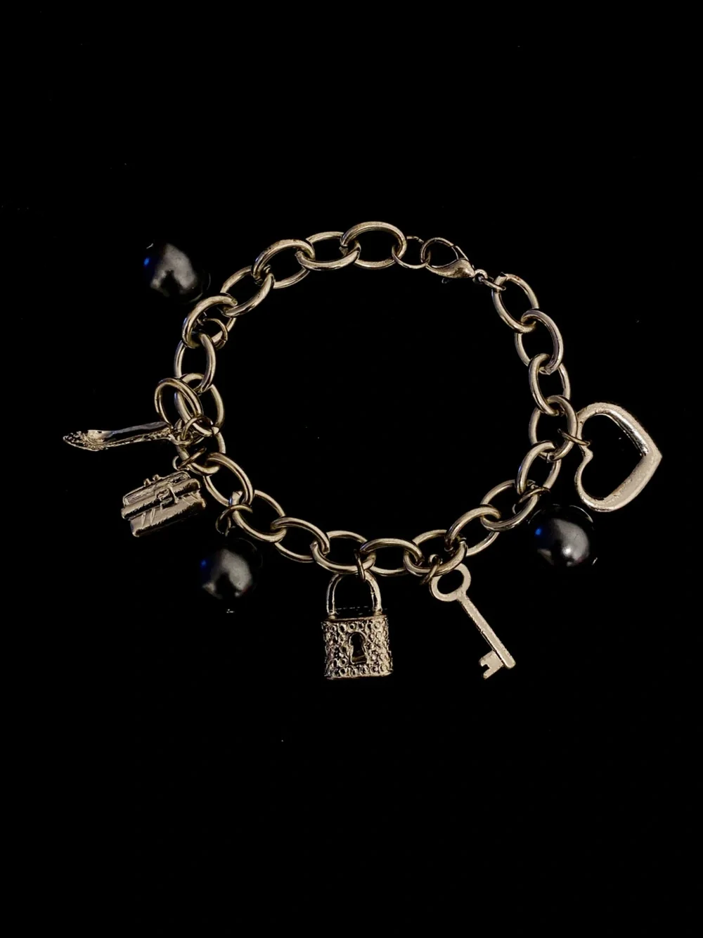 Silver-Tone Novelty Charm Bracelet